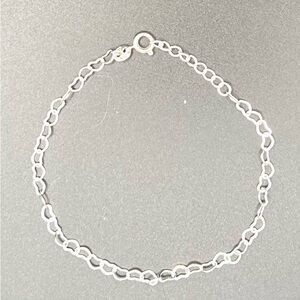 Silver Tone Heart Chain Bracelet